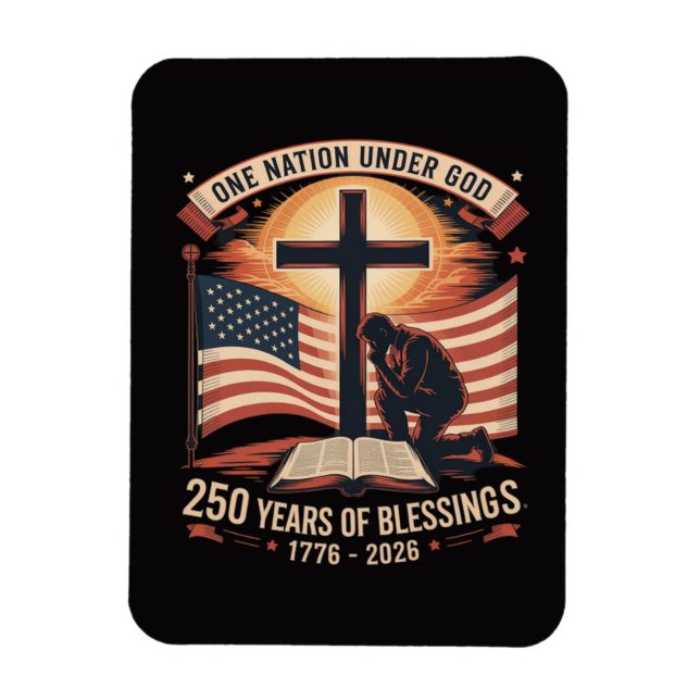 Magnet Flexible Une nation sous Dieu 250 ans (Vertical)