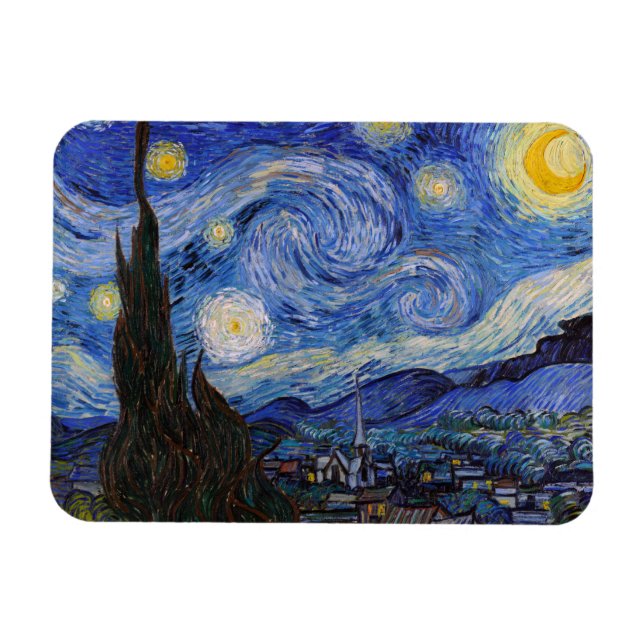 Magnet Flexible Une nuit étoilée : Saint Remy par Vincent Van Gogh (Horizontal)