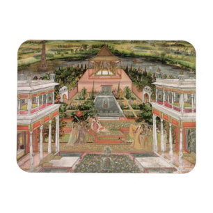 Magnet Flexible Une princesse de Mughal dans son jardin (gouache