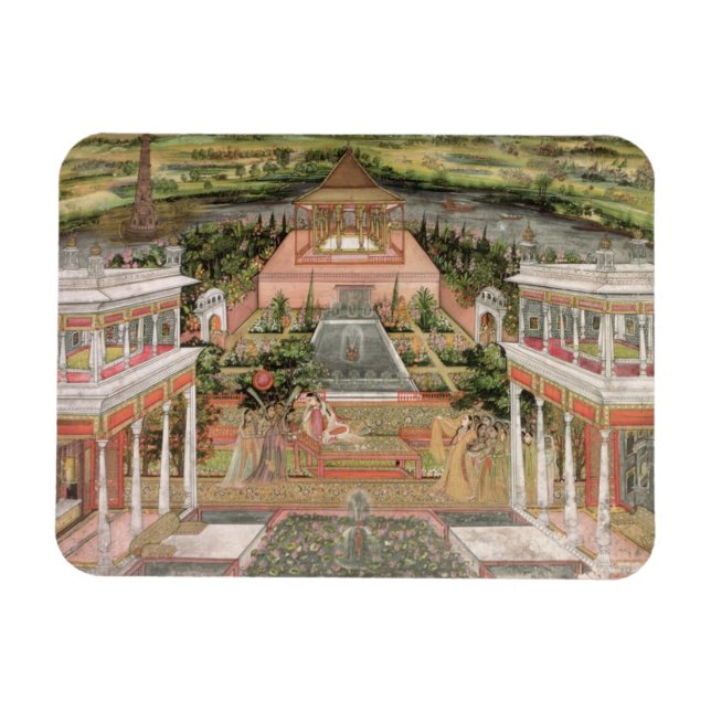 Magnet Flexible Une princesse moghole dans son jardin (gouache sur (Horizontal)