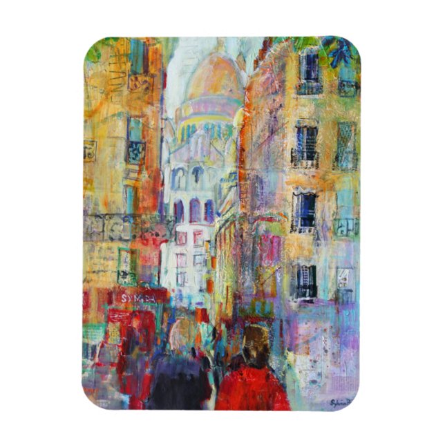 Magnet Flexible Une promenade nocturne jusqu'au Sacre Coeur (Vertical)