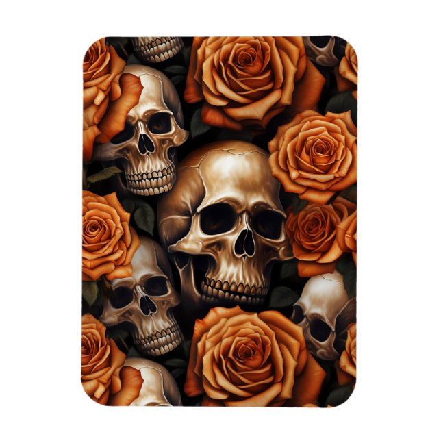 Magnet Flexible Une série de crânes et de roses Design 9 (Vertical)