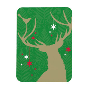 Magnet Flexible Une silhouette d'un cerf aux étoiles suspendues à 