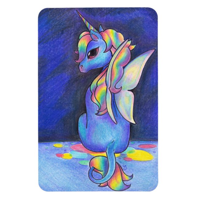 Magnet Flexible Unicorne de Féerie arc-en-ciel (Vertical)