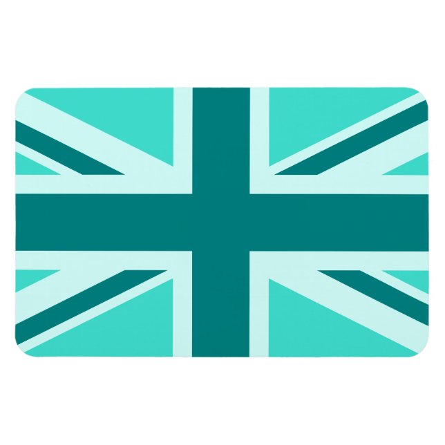 Magnet Flexible Union Jack 2 turquoise et sarcelle (Horizontal)