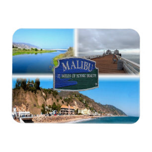 Magnet Flexible US Los Angeles - Malibu - Lagon - Jetée - Plage