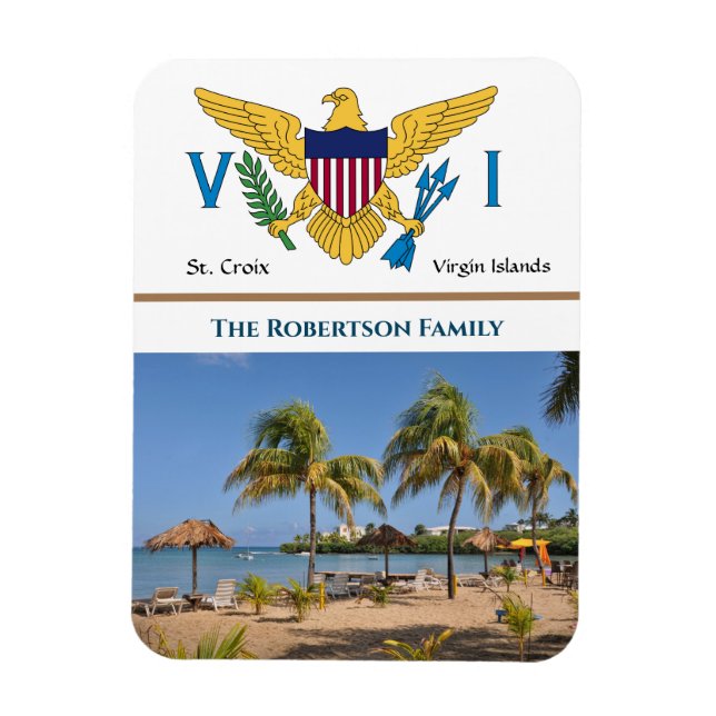 Magnet Flexible US Virgin Islands Flag USVI St. Croix Caribbean (Vertical)
