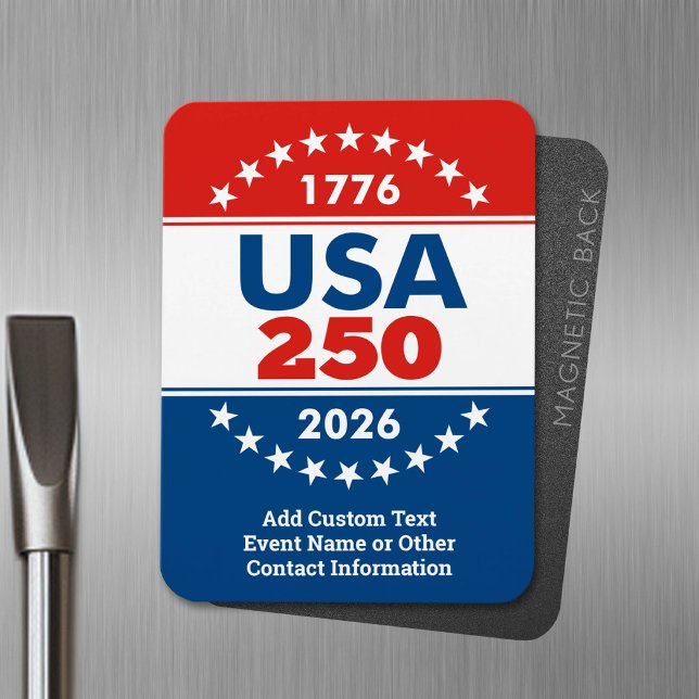 Magnet Flexible USA 250 - American's Birthday Classic - 1776-2026 (USA 250 Magnet - Celebrate America)