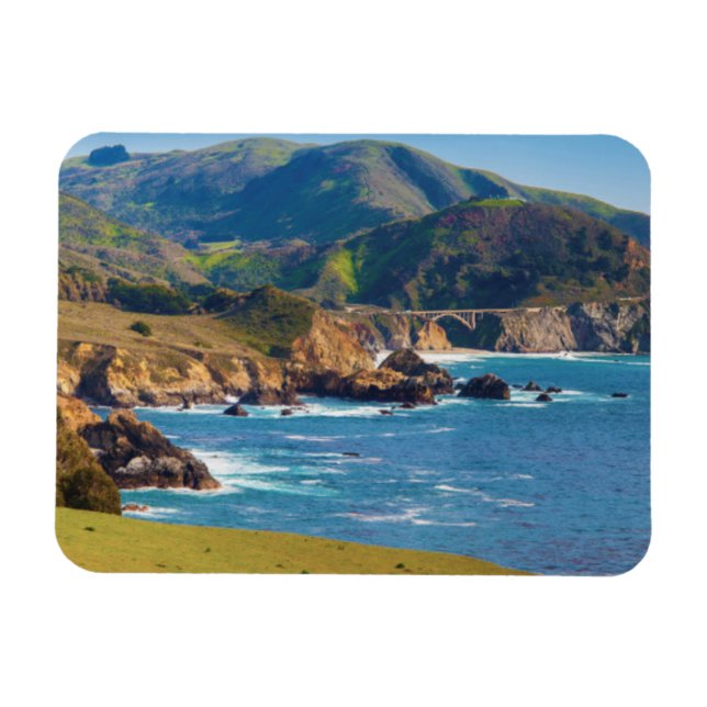 Magnet Flexible USA, Californie. Panorama De Big Sur Avec Bixby (Horizontal)