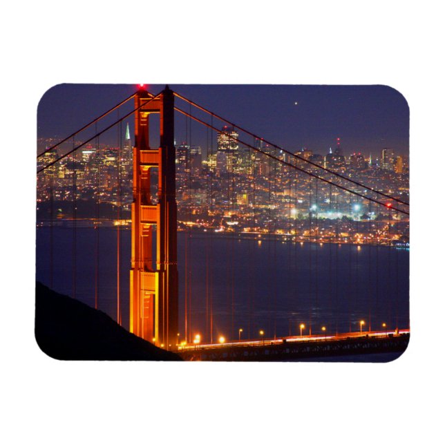 Magnet Flexible USA, Californie. Pont Golden Gate La Nuit (Horizontal)