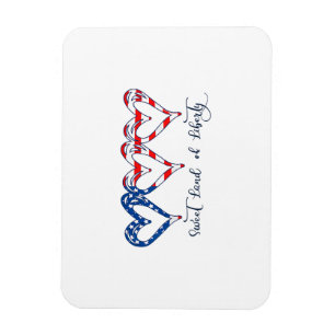 Magnet Flexible USA Drapeau Patriotique Coeurs 4 juillet Sweet Lan