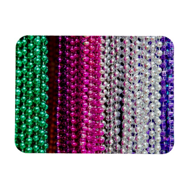 Magnet Flexible USA, Louisiane, Nouvelle-Orléans. Perles Mardi Gra (Horizontal)