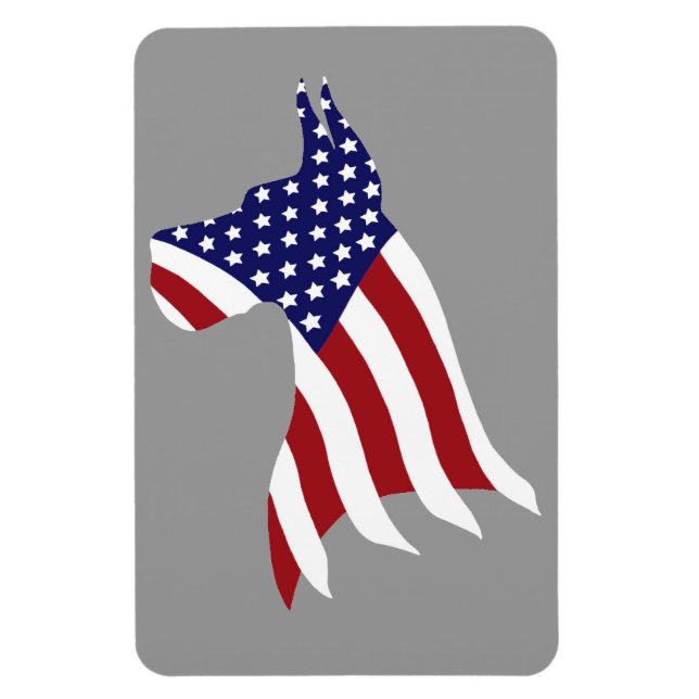 Magnet Flexible USA Pride Great Dane (Vertical)