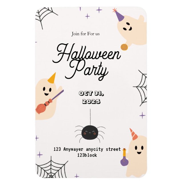 Magnet Flexible "USA UK Canada Halloween Party Invitations (Vertical)