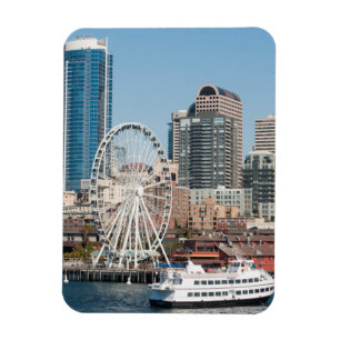 Magnet Flexible USA, Wa, Seattle. Bateau de croisière du port d'A