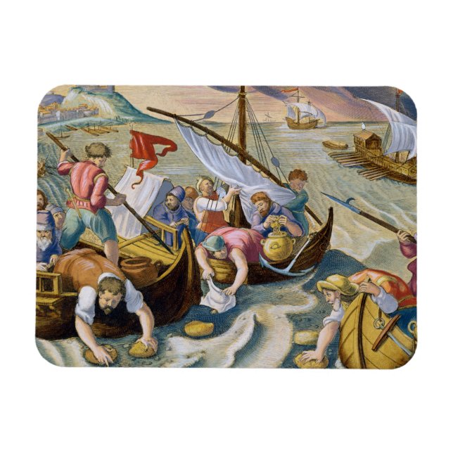 Magnet Flexible Using Sponges to Collect Naphtha from the Surface (Horizontal)