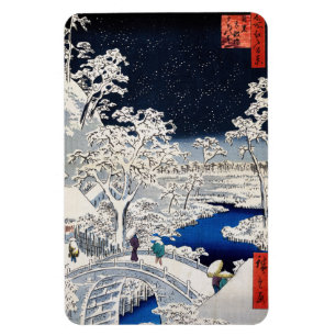 Magnet Flexible Utagawa Hiroshige - Pont des tambours à Meguro