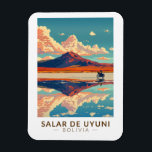Magnet Flexible Uyuni Salt Flat Bolivia Motorcycle Travel Art<br><div class="desc">Salar de Uyuni dans un style vectoriel. Salar de Uyuni,  au milieu des Andes dans le sud-ouest de la Bolivie,  est le plus grand appartement salé au monde.</div>