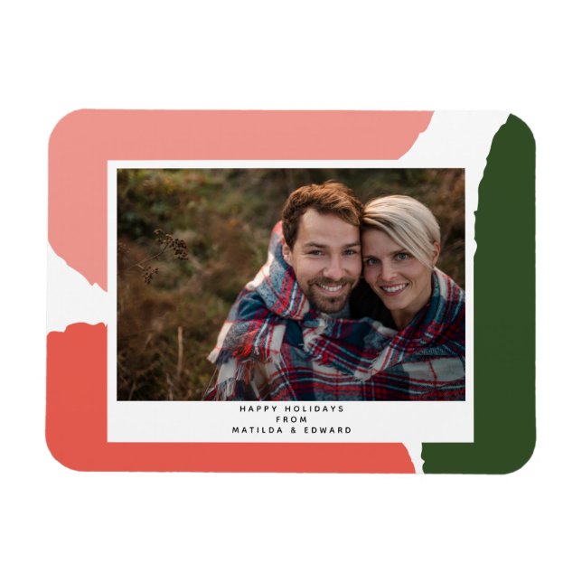 Magnet Flexible vacances abstrait vert rose (Horizontal)