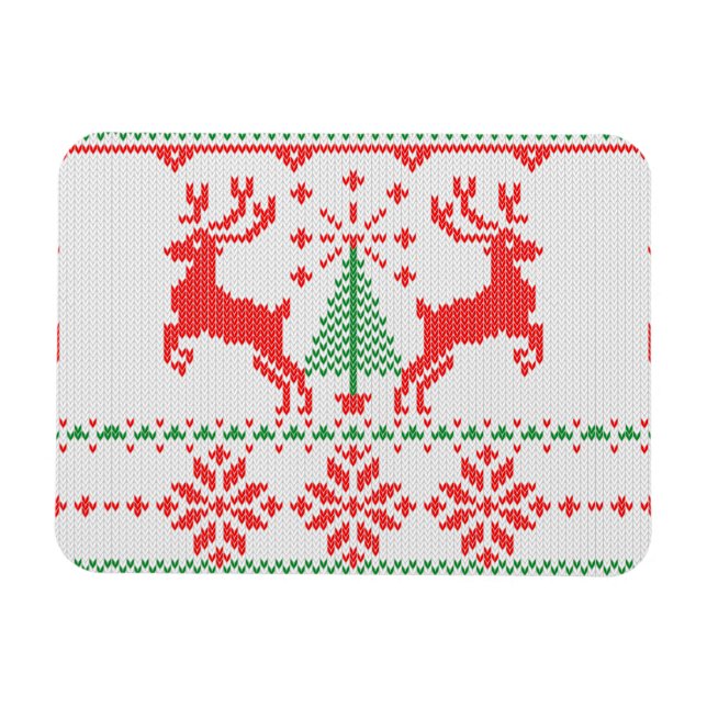 Magnet Flexible Vacances Blanc Knit Ugly Sweater Ho Deer (Horizontal)