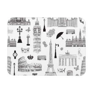 Magnet Flexible Vacances dans le motif de l'Europe