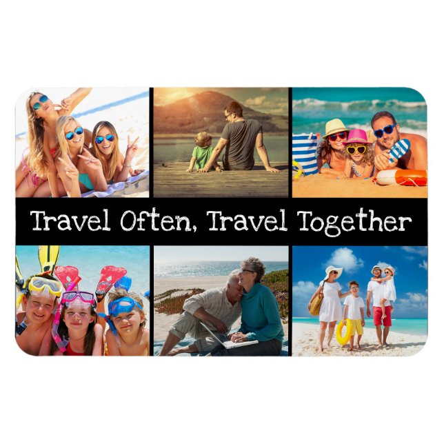 Magnet Flexible Vacances Photo Collage Voyage Souvent Ensemble (Horizontal)