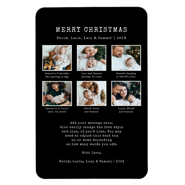 Magnet Flexible Vacances Photo Noir  (Vertical)