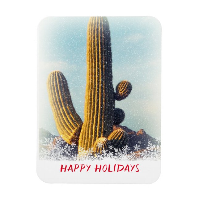 Magnet Flexible Vacances Saguaro hiver (Vertical)