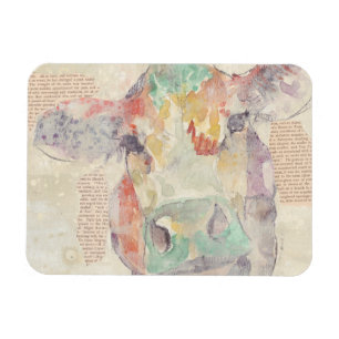 Magnet Flexible Vache de collage de la ferme aquarelle