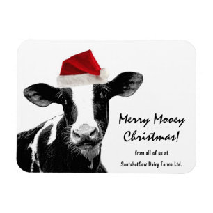 Magnet Flexible Vache de Noël de père Noël Cow-Holstein