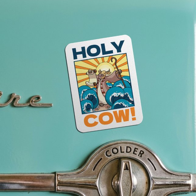 Magnet Flexible Vache drôle Vache sacrée ! Jeu de mots visuel Dess (Créateur téléchargé)