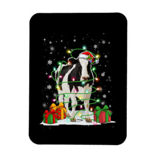 Magnet Flexible Vache Reindeer Casquette Père Noël lumières de Noë