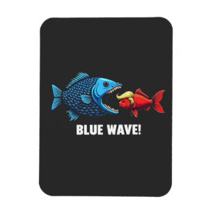Magnet Flexible Vague bleue Kamala Harris Walz Élection de poisson