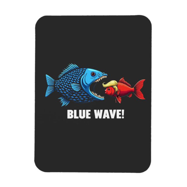 Magnet Flexible Vague bleue Kamala Harris Walz Élection de poisson (Vertical)
