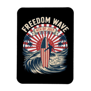Magnet Flexible Vague de liberté 4 juillet