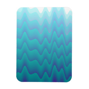 Magnet Flexible Vagues Abstraites Bleu Turquoise