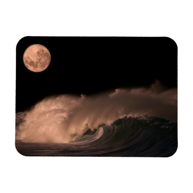 Magnet Flexible Vagues de tempête du Pacifique | Côte Nord d'Oahu, (Horizontal)