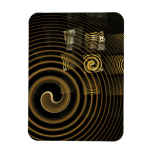 Magnet Flexible Vagues dorées hypnotiques Art abstrait moderne