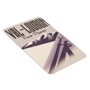 Magnet Flexible Val-Louron, affiche de voyage de ski en France
