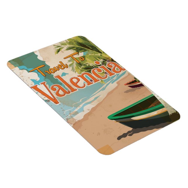Magnet Flexible Valence, Espagne Affiche de vacances vintage (Côté Droit)