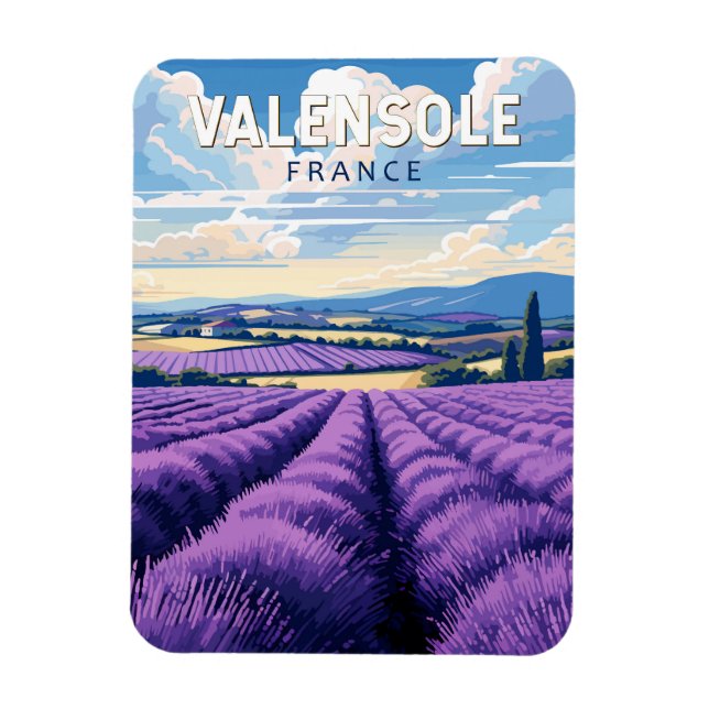 Magnet Flexible Valensole France Travel Art Vintage (Vertical)