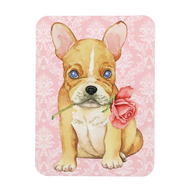 Magnet Flexible Valentine Rose Frenchie (Vertical)