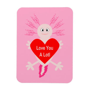 Magnet Flexible Valentines Jour Amour Coeur Axolotl