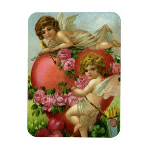 Magnet Flexible Valentines victoriennes vintages Day Angels Rose d