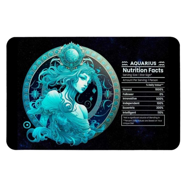 Magnet Flexible Valeur nutritionnelle à thème Aquarius (Horizontal)