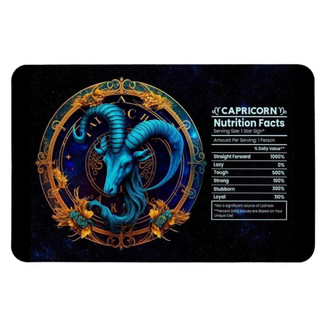 Magnet Flexible Valeur nutritionnelle à thème Capricorne (Horizontal)