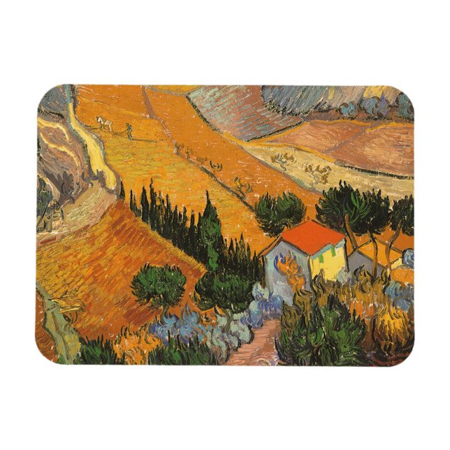Magnet Flexible Vallée avec laboureur par Vincent van Gogh (Horizontal)