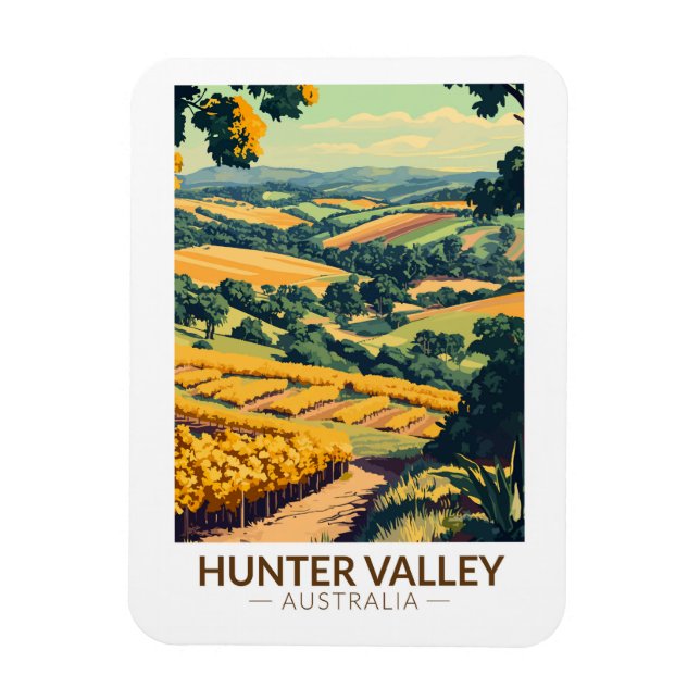 Magnet Flexible Vallée de Hunter Australie Illustration Art de voy (Vertical)