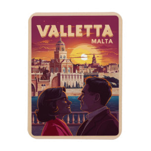 Magnet Flexible Valletta vintage, souvenirs et cadeaux de voyage d