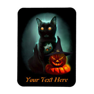 Magnet Flexible Vampire Chat et Assistant Citrouille Halloween Sur